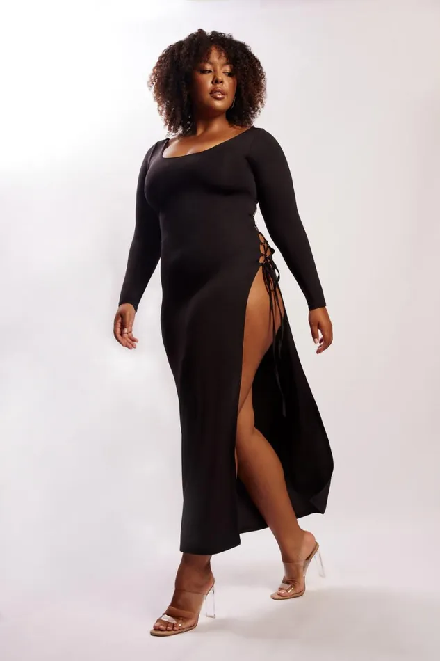 Women Meshki Dresses Kathryn Recycled Nylon Lace Up Maxi Dress 8211 Black Women Meshki Dresses Kathryn Recycled Nylon Lace Up Maxi Dress 8211 Black