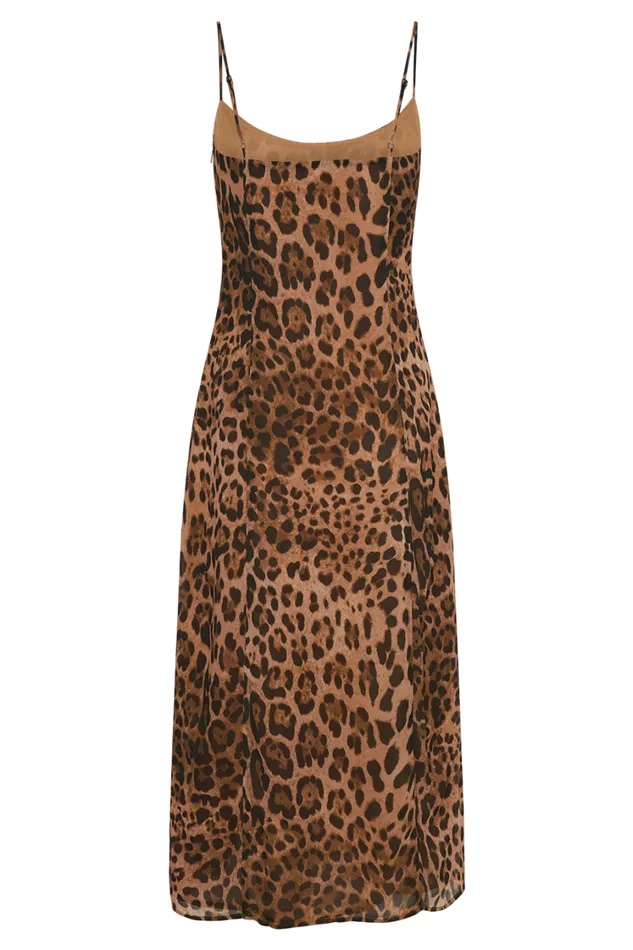 Women Meshki Dresses Leanne Chiffon Midi Dress 8211 Leopard Print