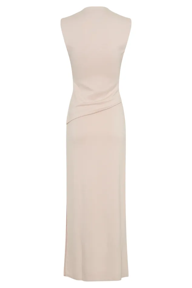 Women Meshki Dresses Lorelei Crepe Twist Midi Dress 8211 Taupe