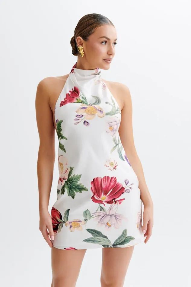 Women Meshki Dresses Lynelle High Neck Mini Dress 8211 Bella Rosa Print