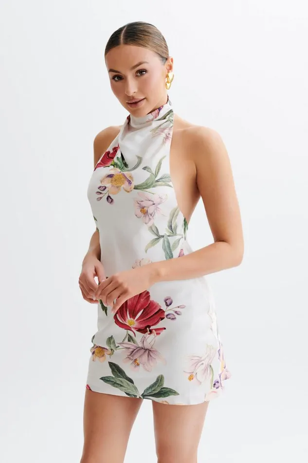Women Meshki Dresses Lynelle High Neck Mini Dress 8211 Bella Rosa Print