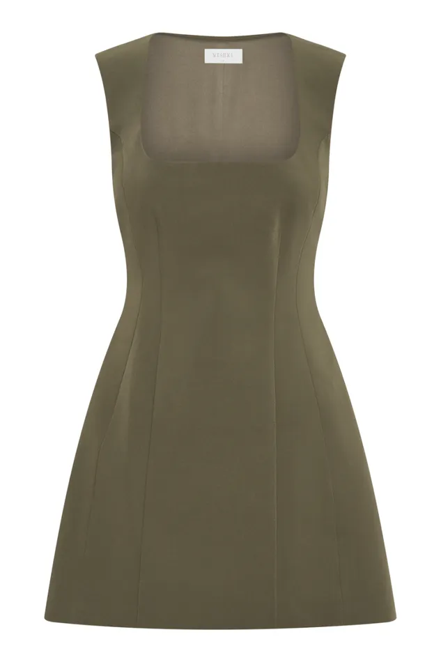 Women Meshki Dresses Lysandre Crepe Mini Dress 8211 Military Olive