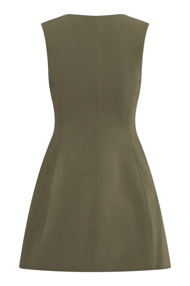 Women Meshki Dresses Lysandre Crepe Mini Dress 8211 Military Olive