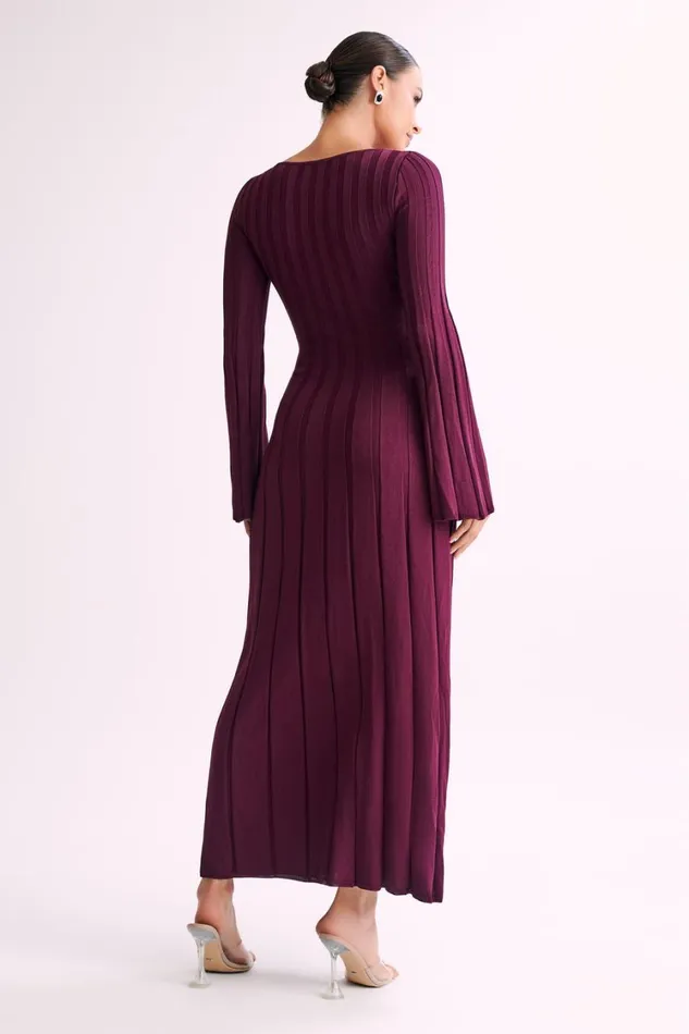 Women Meshki Dresses Mabel Long Sleeve Knit Maxi Dress 8211 Plum Women Meshki Dresses Mabel Long Sleeve Knit Maxi Dress 8211 Plum
