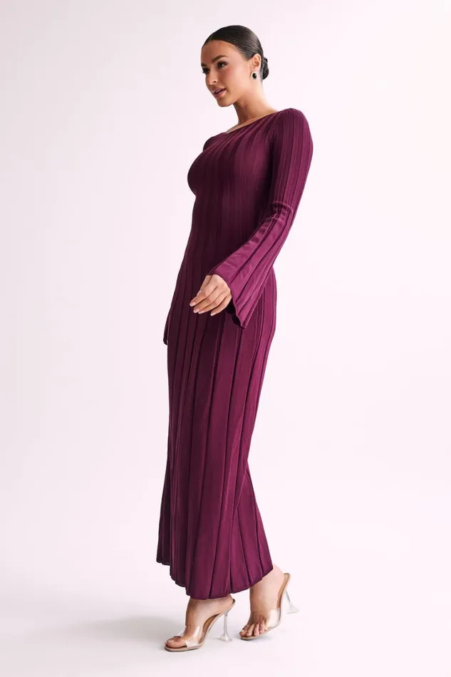 Women Meshki Dresses Mabel Long Sleeve Knit Maxi Dress 8211 Plum Women Meshki Dresses Mabel Long Sleeve Knit Maxi Dress 8211 Plum