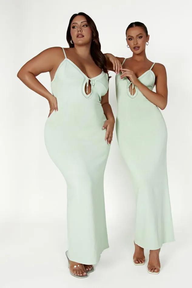 Women Meshki Dresses Maia Pointelle Knit Maxi Dress 8211 Pistachio Green