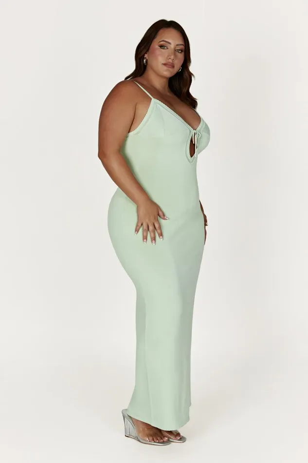 Women Meshki Dresses Maia Pointelle Knit Maxi Dress 8211 Pistachio Green