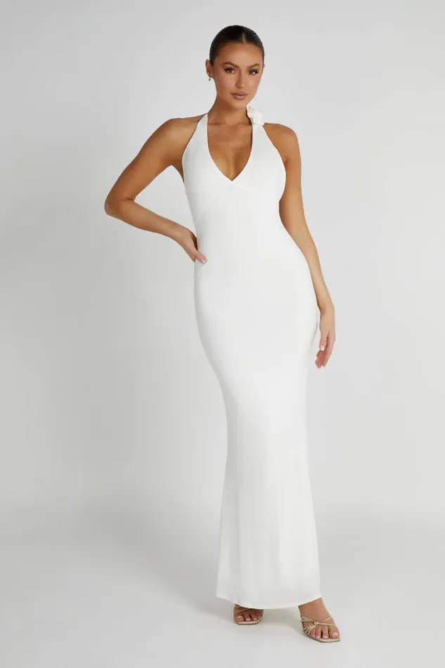 Women Meshki Dresses Marion Rose Halter Maxi Dress 8211 White