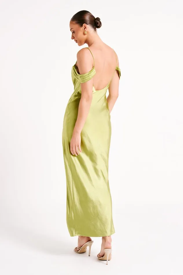 Women Meshki Dresses Mariposa Off Shoulder Maxi Dress 8211 Parakeet Green