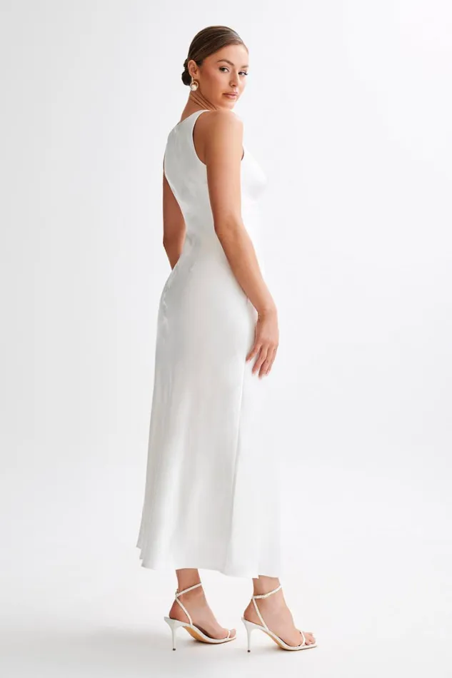Women Meshki Dresses Meghan Satin Maxi Dress 8211 Ivory