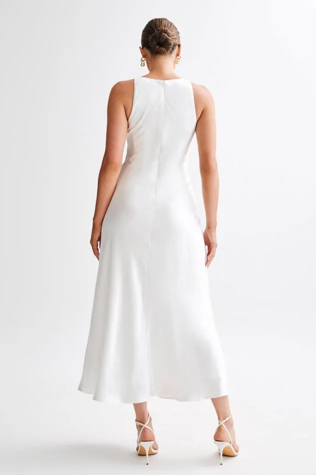 Women Meshki Dresses Meghan Satin Maxi Dress 8211 Ivory