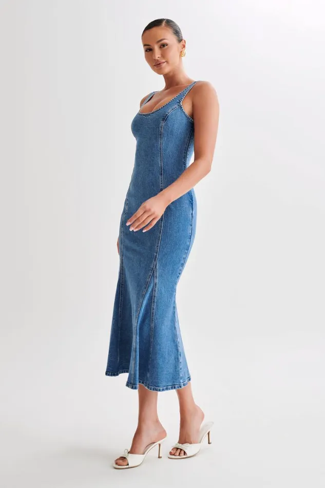 Women Meshki Dresses Milena Denim Midi Dress 8211 70039s Blue