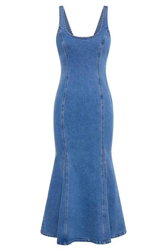 Women Meshki Dresses Milena Denim Midi Dress 8211 70039s Blue