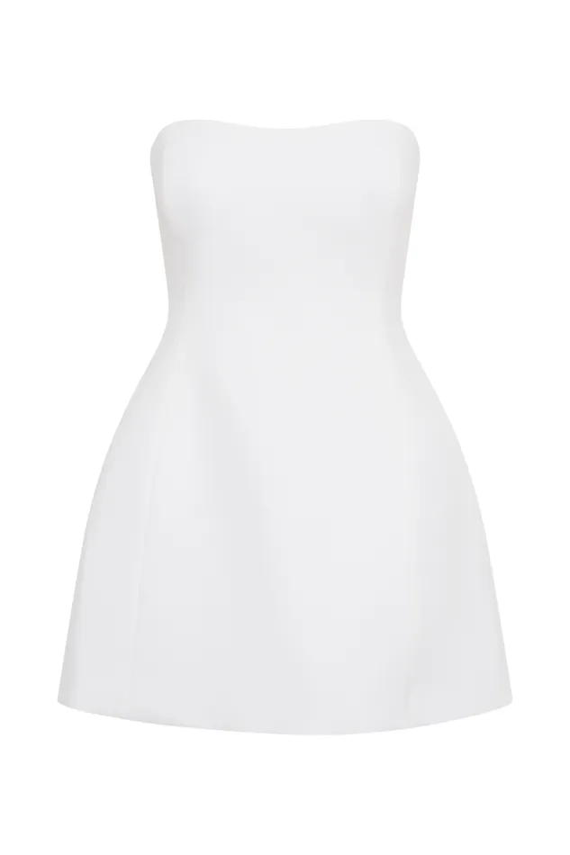 Women Meshki Dresses Neeka Strapless Bow Back Mini Dress 8211 White