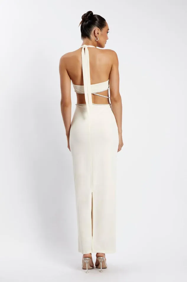 Women Meshki Dresses Nicha Diamante Cut Out Maxi Dress 8211 Bone Women Meshki Dresses Nicha Diamante Cut Out Maxi Dress 8211 Bone