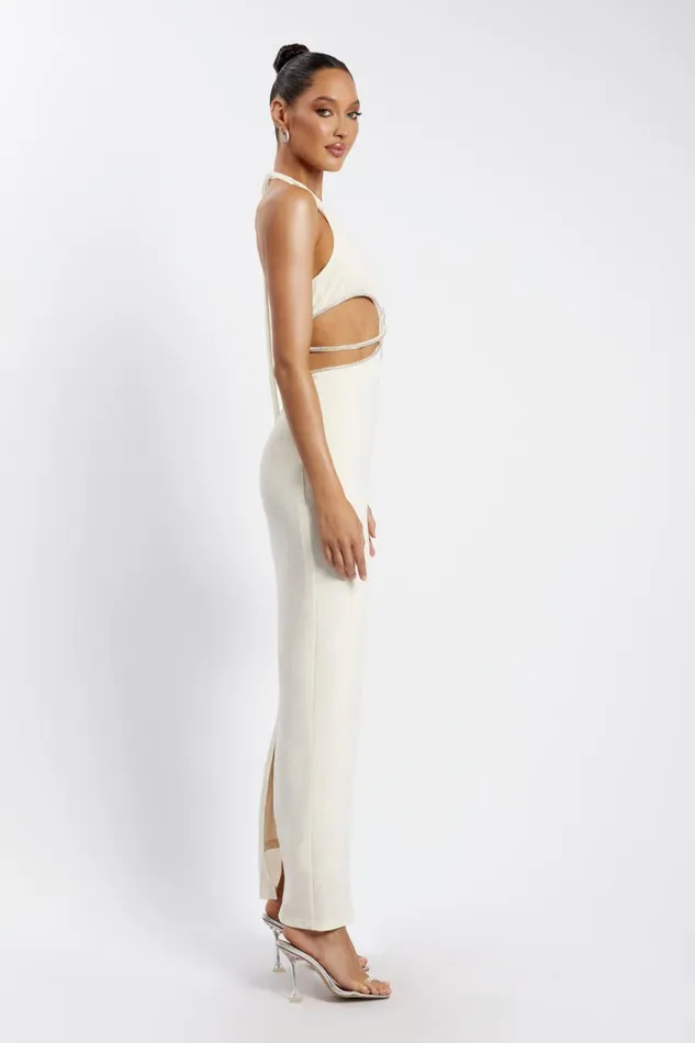 Women Meshki Dresses Nicha Diamante Cut Out Maxi Dress 8211 Bone Women Meshki Dresses Nicha Diamante Cut Out Maxi Dress 8211 Bone