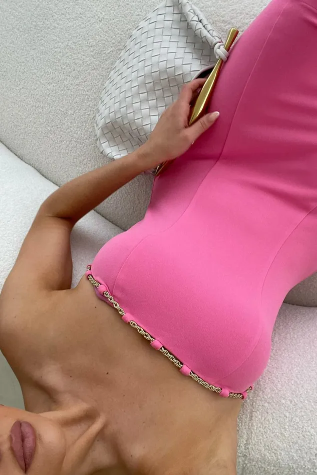 Women Meshki Dresses Noelle Chain Mini Dress 8211 Bubblegum Pink Women Meshki Dresses Noelle Chain Mini Dress 8211 Bubblegum Pink