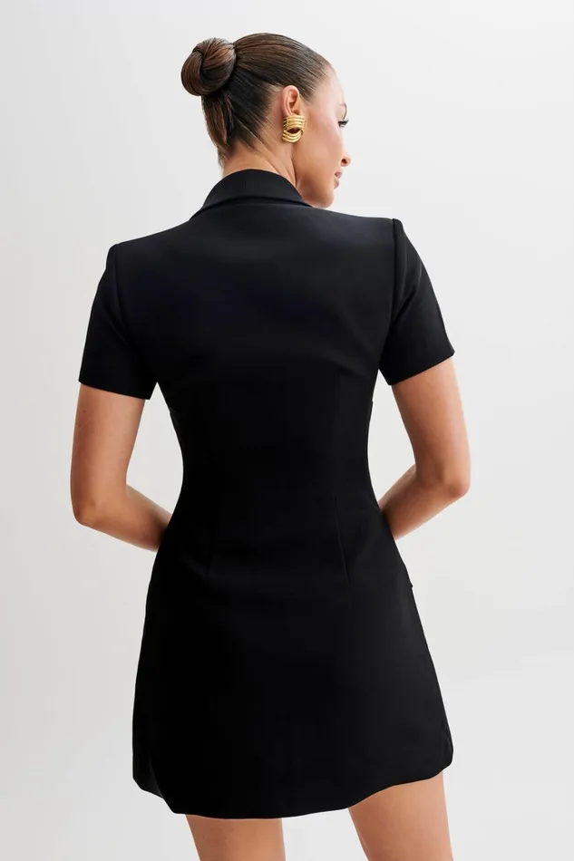 Women Meshki Dresses Paolina Collared Suiting Mini Dress 8211 Black