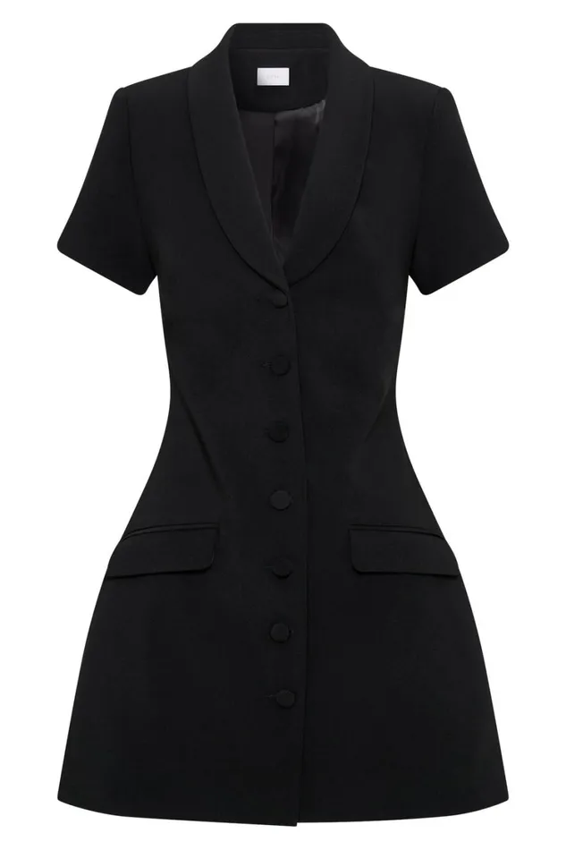 Women Meshki Dresses Paolina Collared Suiting Mini Dress 8211 Black