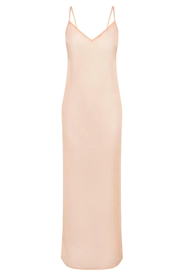 Women Meshki Dresses Phoebe Sheer Iridescent Maxi Dress 8211 Peach