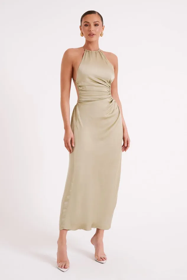 Women Meshki Dresses Rosalina Cut Out Maxi Dress 8211 Sage