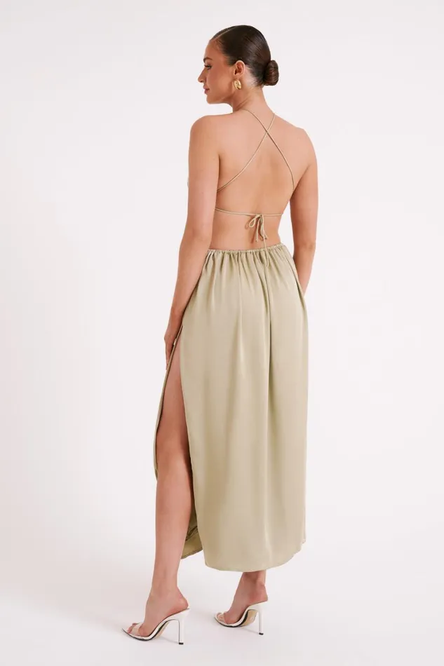 Women Meshki Dresses Rosalina Cut Out Maxi Dress 8211 Sage