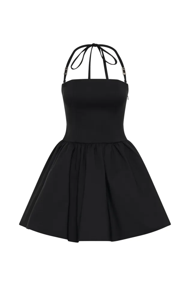 Women Meshki Dresses Ruby Halter Mini Dress 8211 Black