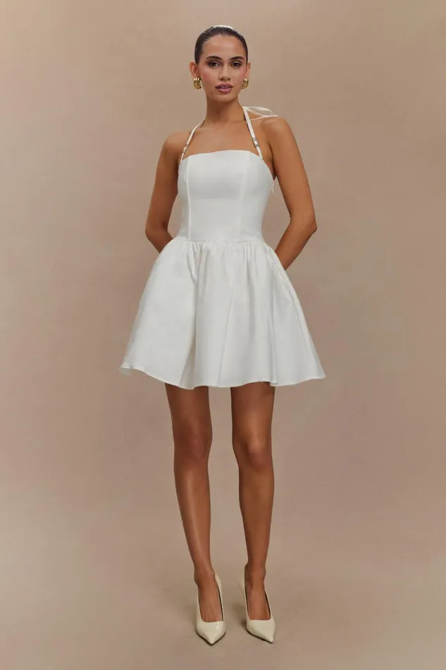 Women Meshki Dresses Ruby Halter Mini Dress 8211 White