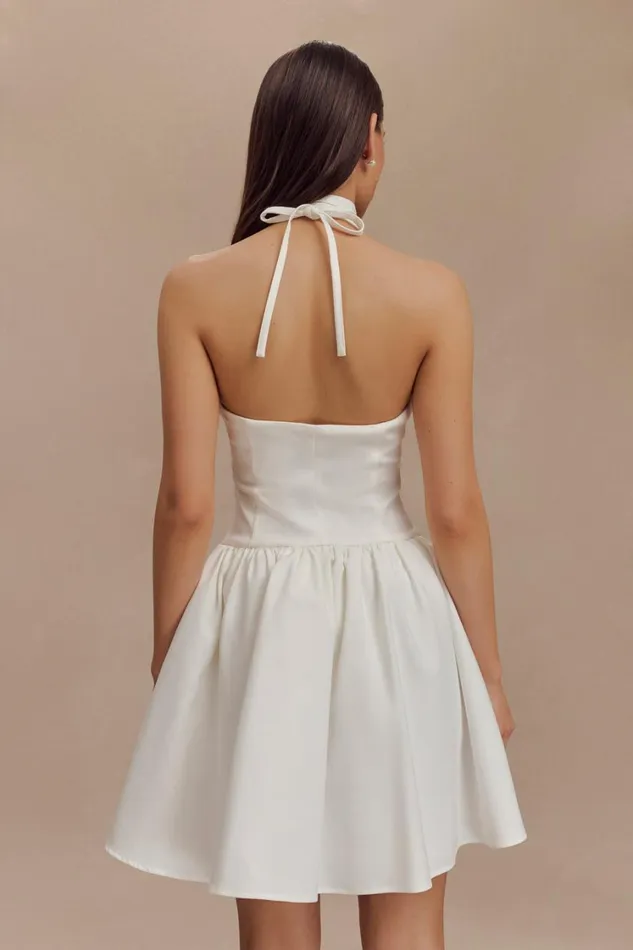 Women Meshki Dresses Ruby Halter Mini Dress 8211 White