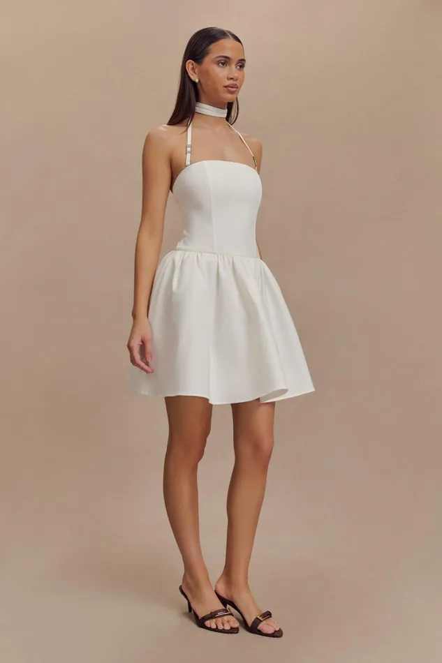 Women Meshki Dresses Ruby Halter Mini Dress 8211 White