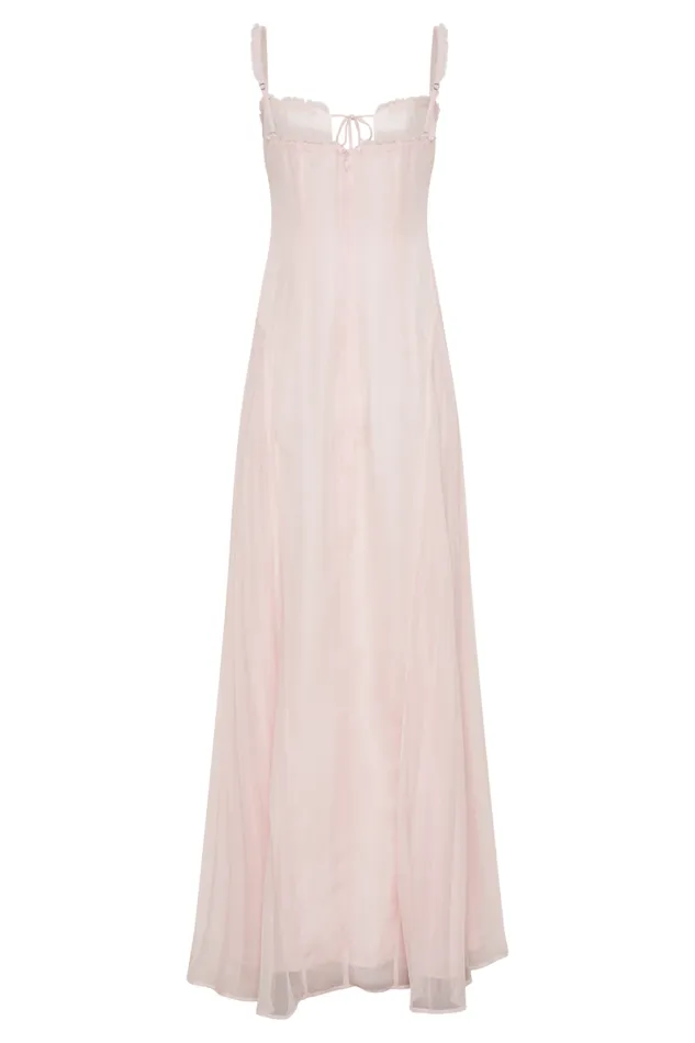 Women Meshki Dresses Saira Chiffon Maxi Dress 8211 Powder Pink