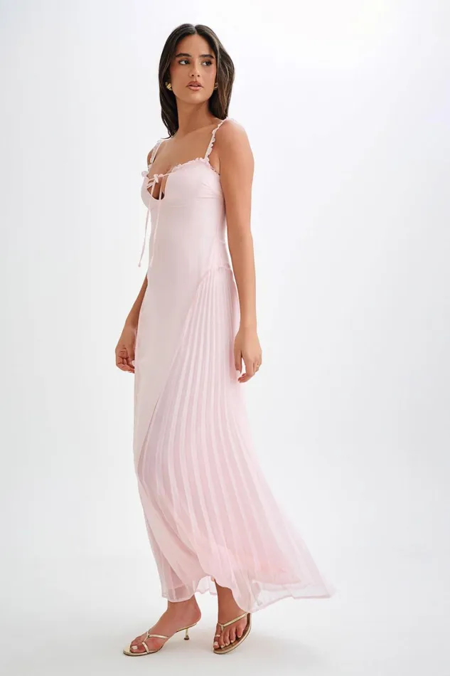 Women Meshki Dresses Saira Chiffon Maxi Dress 8211 Powder Pink