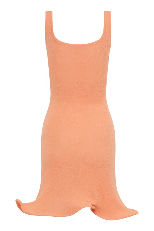 Women Meshki Dresses Sandra Square Neck Knit Mini Dress 8211 Orange