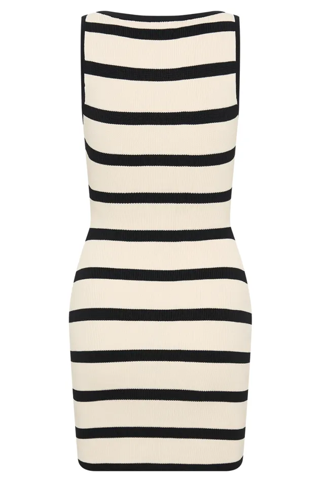 Women Meshki Dresses Sawyer Stripe Knit Mini Dress 8211 BlackCream