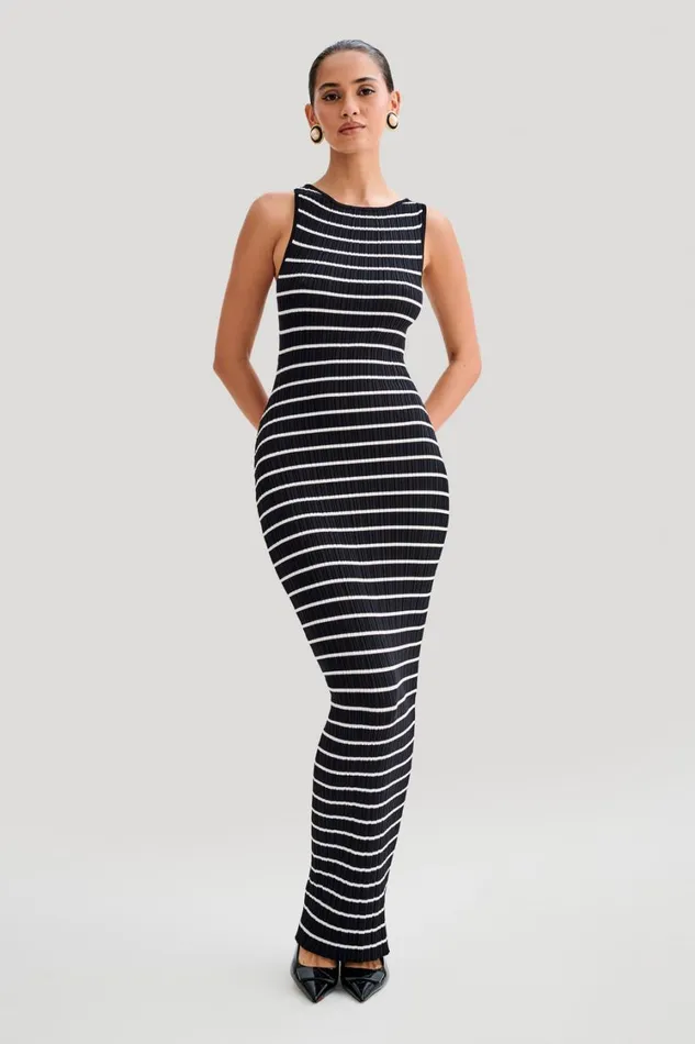 Women Meshki Dresses Seema Sleeveless Knit Maxi Dress 8211 Black