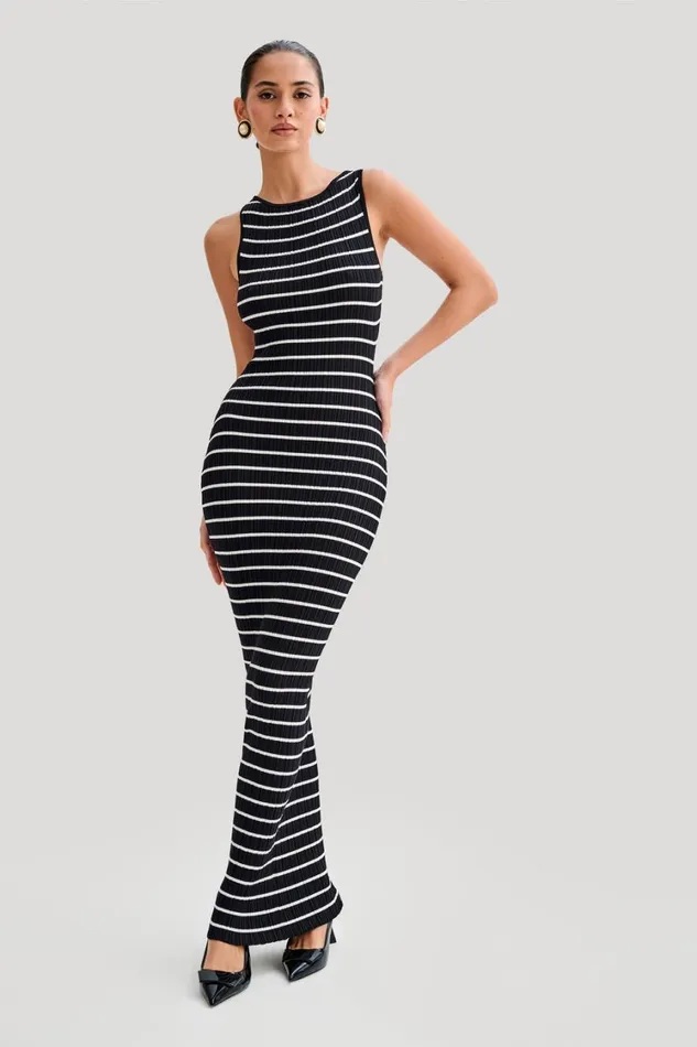 Women Meshki Dresses Seema Sleeveless Knit Maxi Dress 8211 Black