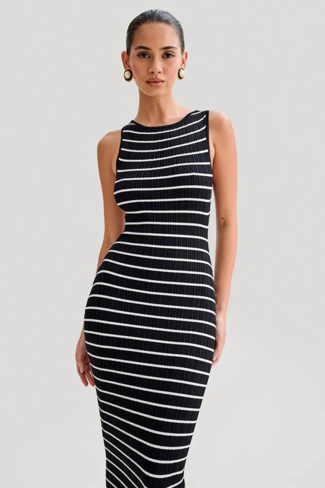 Women Meshki Dresses Seema Sleeveless Knit Maxi Dress 8211 Black