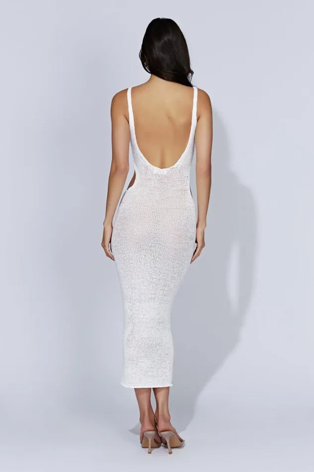 Women Meshki Dresses Shae Scoop Neck Knit Midi Dress 8211 White Women Meshki Dresses Shae Scoop Neck Knit Midi Dress 8211 White