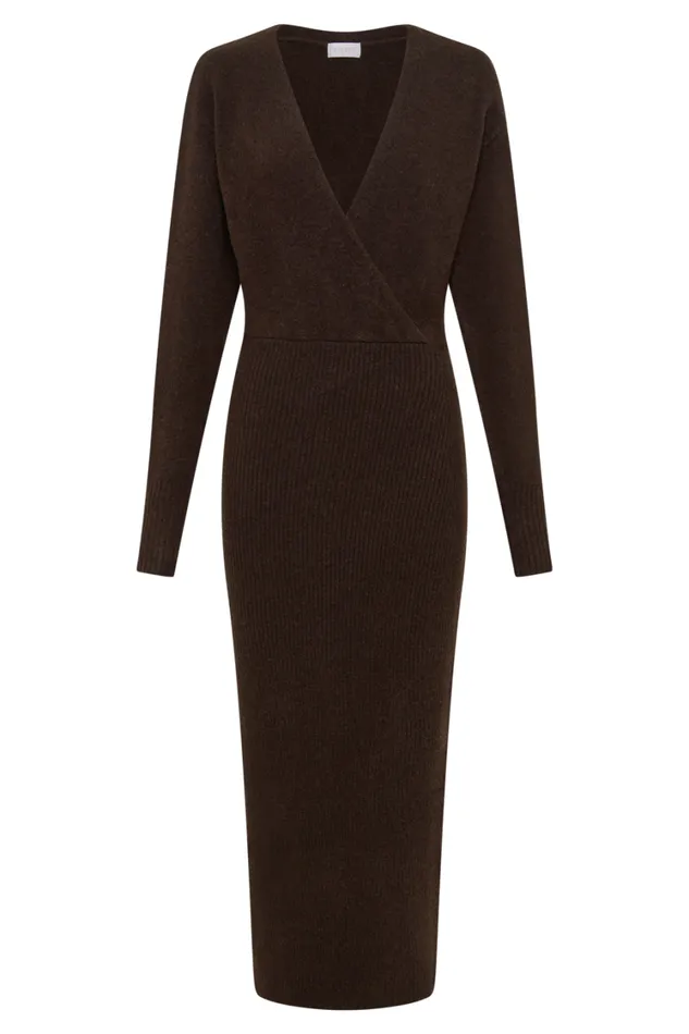 Women Meshki Dresses Shannon Knit Maxi Dress 8211 Chocolate