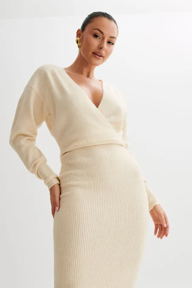 Women Meshki Dresses Shannon Knit Maxi Dress 8211 Cream Marle