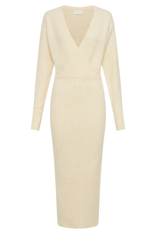 Women Meshki Dresses Shannon Knit Maxi Dress 8211 Cream Marle