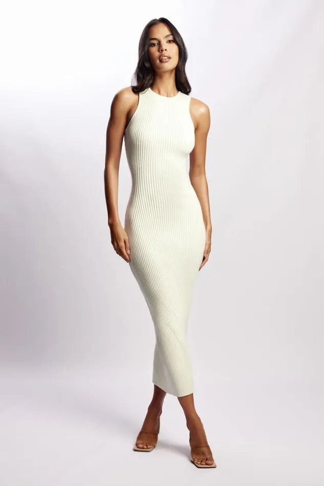 Women Meshki Dresses Sienna Knit Midi Dress 8211 White Women Meshki Dresses Sienna Knit Midi Dress 8211 White
