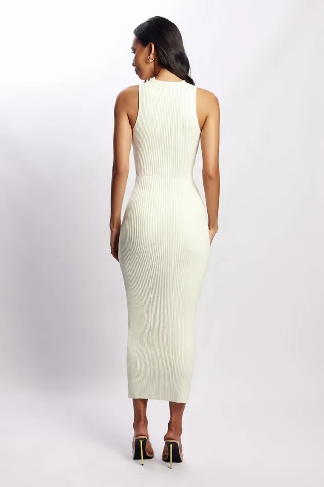 Women Meshki Dresses Sienna Knit Midi Dress 8211 White Women Meshki Dresses Sienna Knit Midi Dress 8211 White