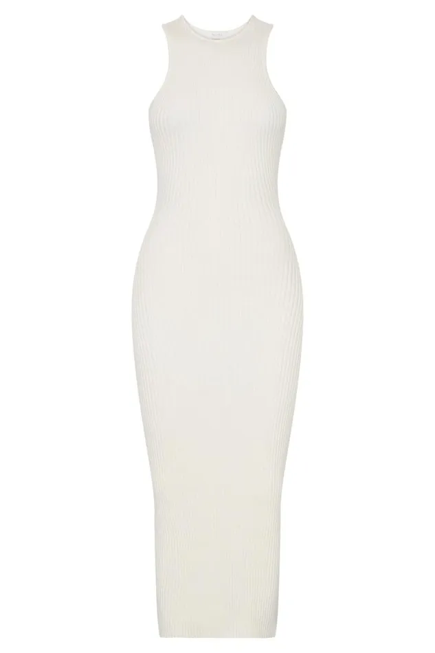 Women Meshki Dresses Sienna Knit Midi Dress 8211 White Women Meshki Dresses Sienna Knit Midi Dress 8211 White
