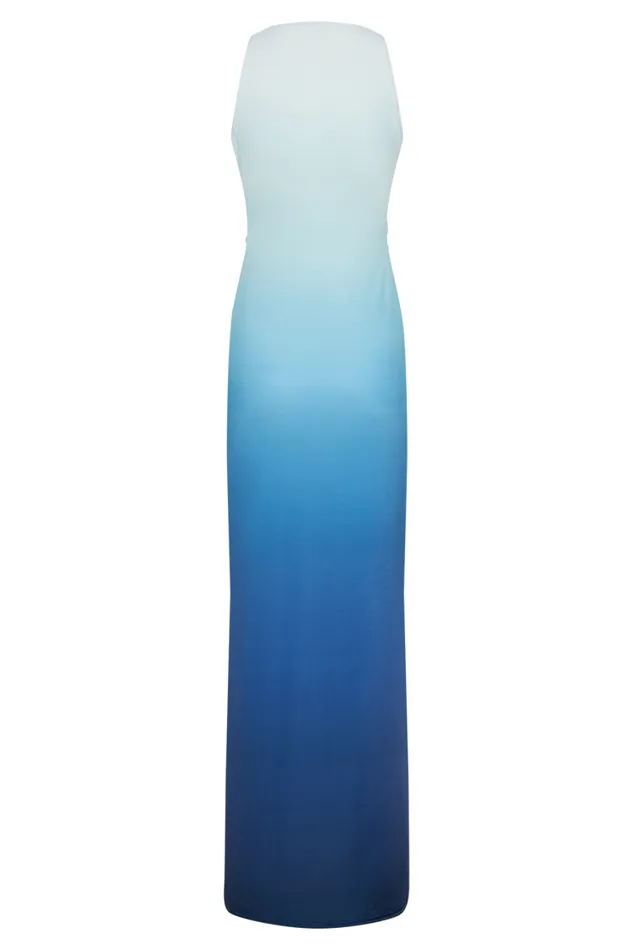 Women Meshki Dresses Stella Draped Slinky Maxi Dress 8211 Ombre Blue