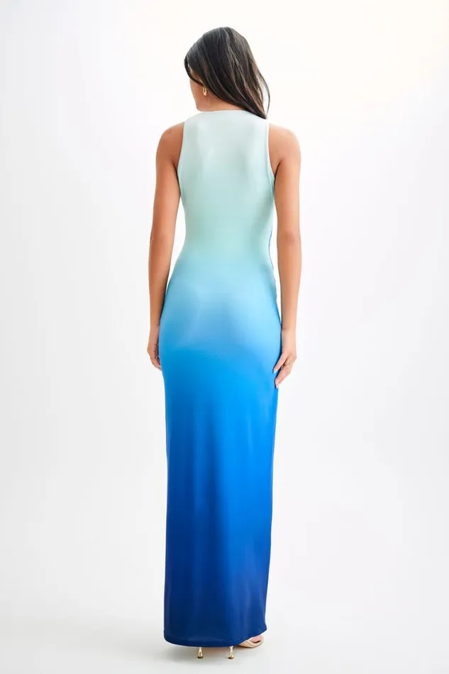 Women Meshki Dresses Stella Draped Slinky Maxi Dress 8211 Ombre Blue