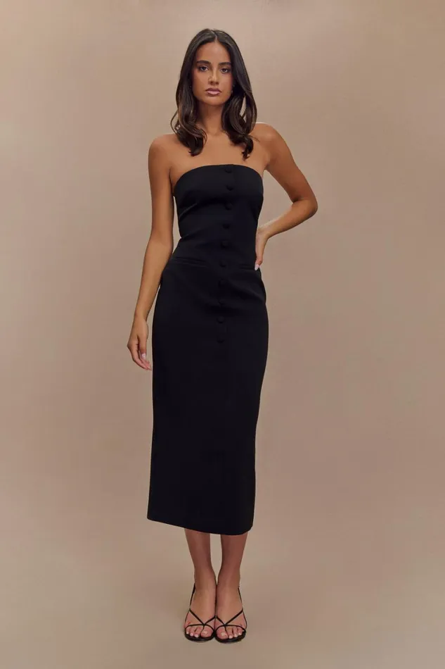 Women Meshki Dresses Sussan Strapless Midi Dress 8211 Black