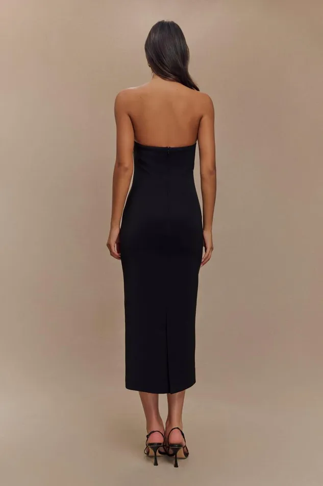 Women Meshki Dresses Sussan Strapless Midi Dress 8211 Black