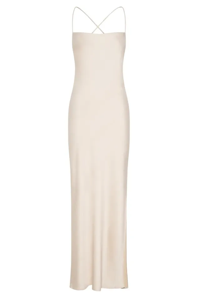 Women Meshki Dresses Sydney Straight Neck Slip Maxi Dress 8211 Cream