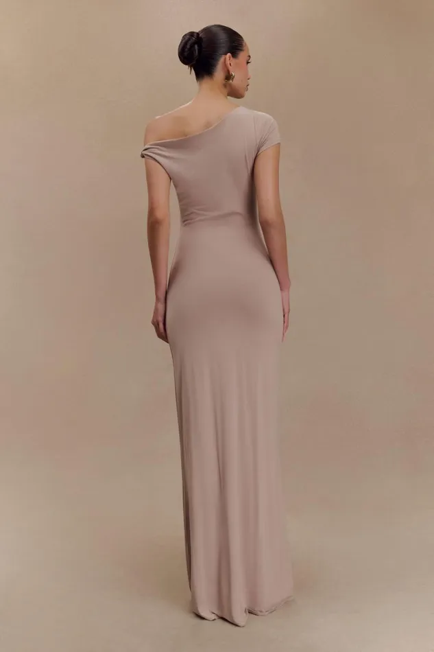 Women Meshki Dresses Tamsin Short Sleeve Modal Maxi Dress 8211 Mushroom
